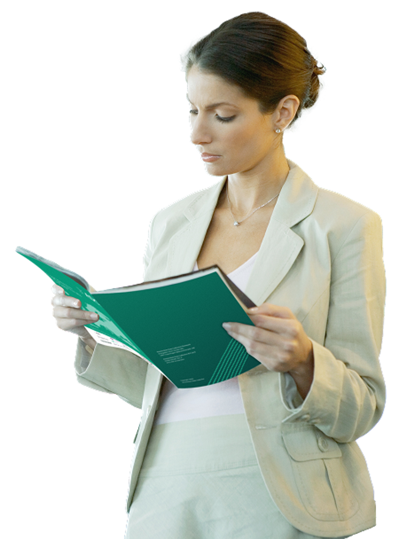 Woman reading the value of biosolutions report